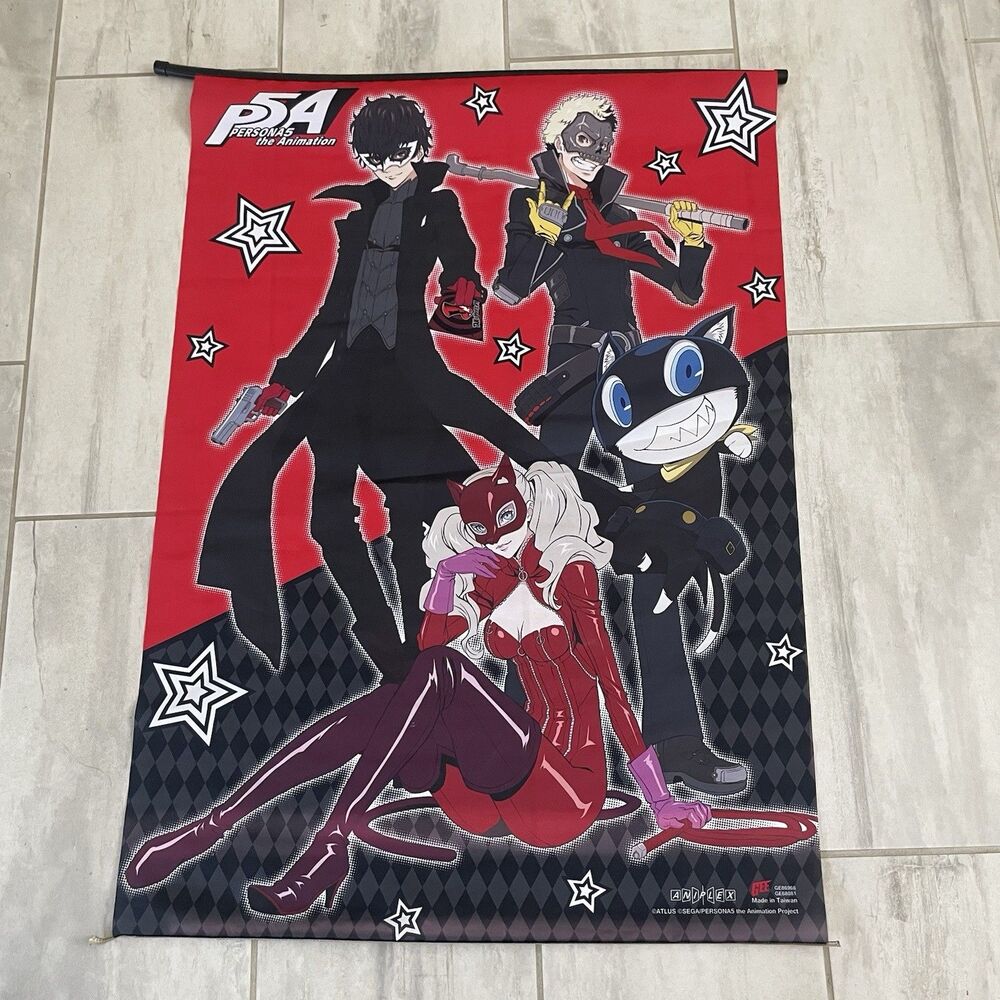 Persona 5 The Animation Fabric Wall Scroll Poster Joker Panther TOP ROD Only